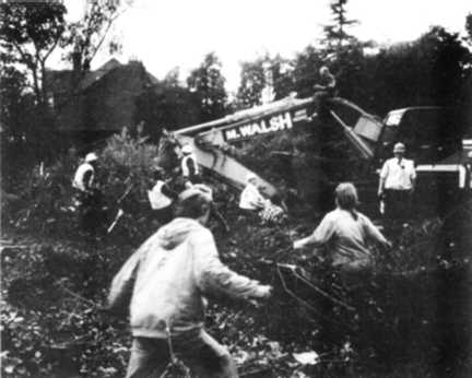 photo of  construction site invasion